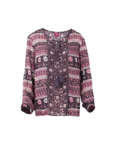 Blusa crepe de viscosa mangas largas estampado indiana 2