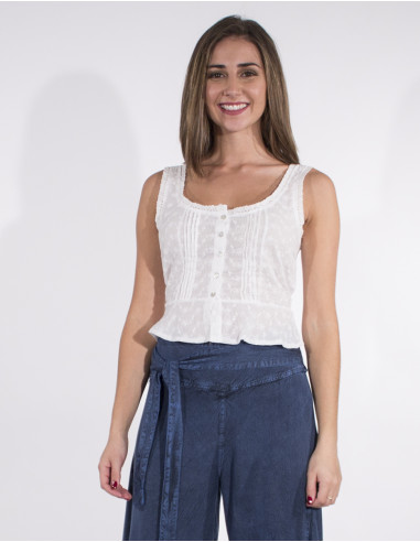 Blusa bordada algodon