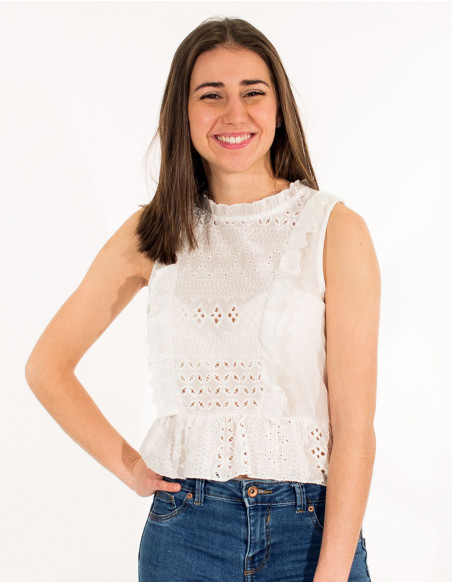 Blusa bordada algodon