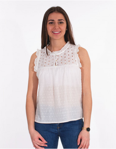 Blusa bordada algodon