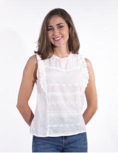 Blusa bordada algodon