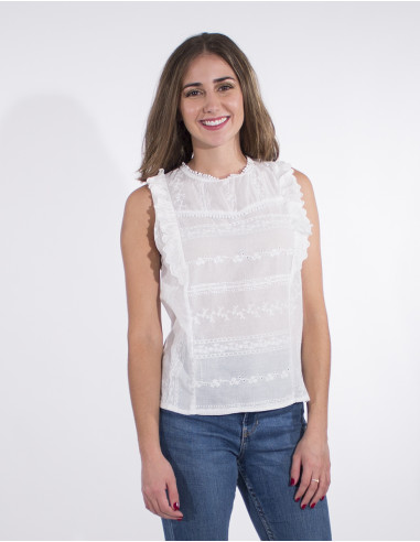 Blusa bordada algodon