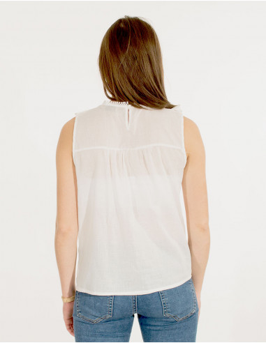 Blusa bordada algodon