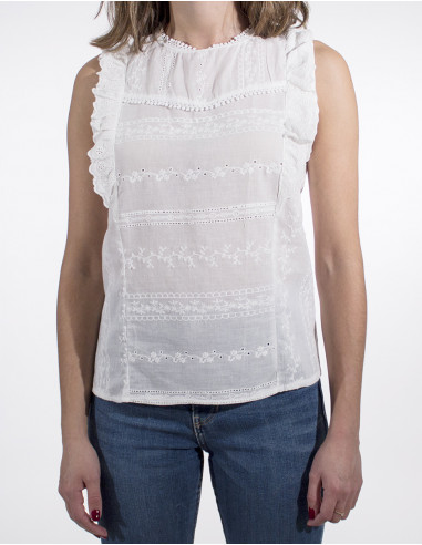 Blusa bordada algodon