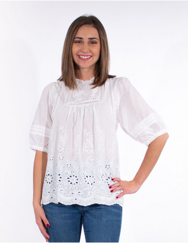 Blusa bordada algodon
