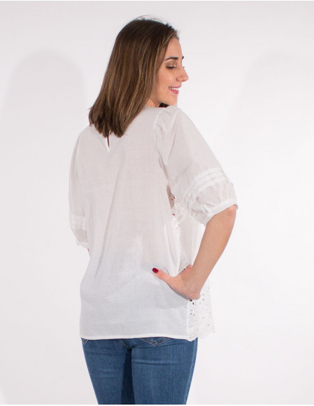 Blusa bordada algodon