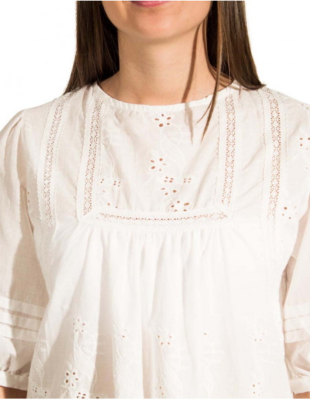 Blusa bordada algodon