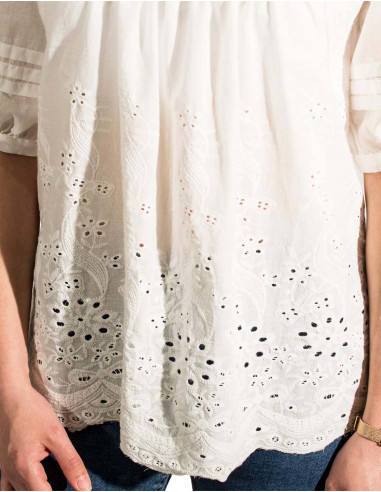 Blusa bordada algodon