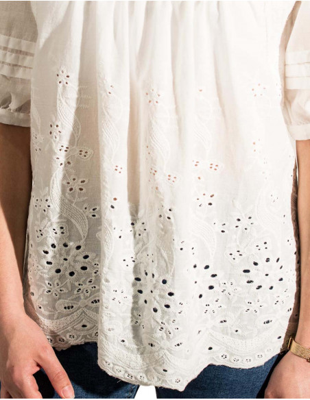 Blusa bordada algodon