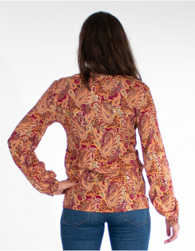 Blusa viscosa estampado ludiana dorada