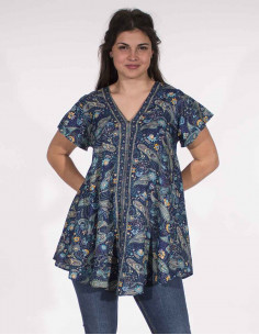 Blusa poliester mangas cortas sari 2