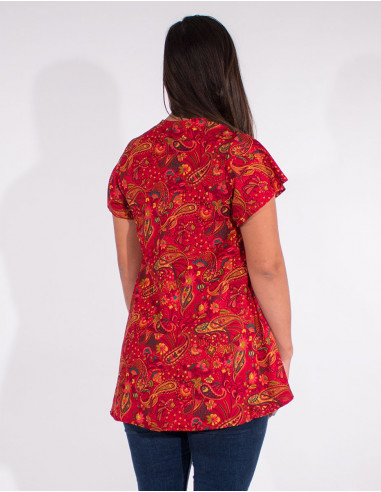 Blusa poliester mangas cortas sari