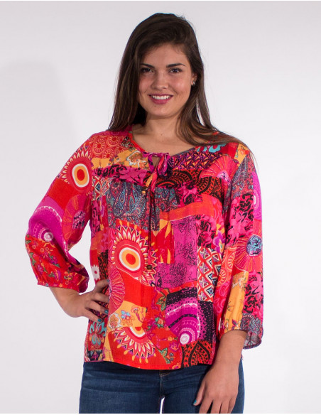 Blusa viscosa estampado patchemy