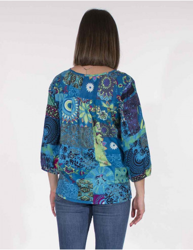 Blusa viscosa estampado patchemy