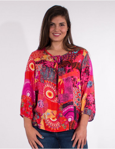 Blusa viscosa estampado patchemy