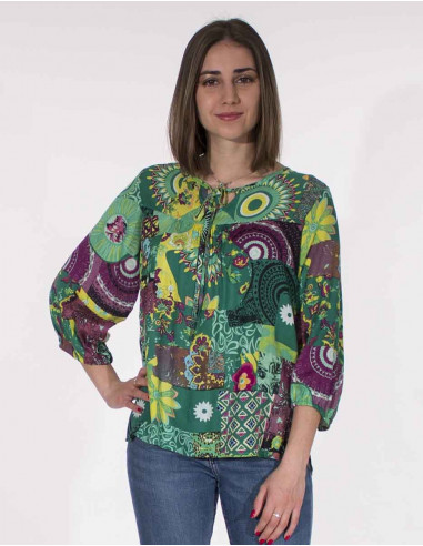 Blusa viscosa estampado patchemy