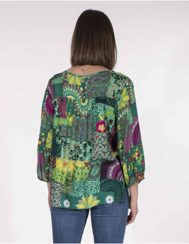 Blusa viscosa estampado patchemy