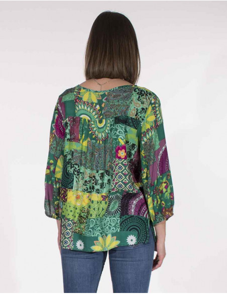 Blusa viscosa estampado patchemy