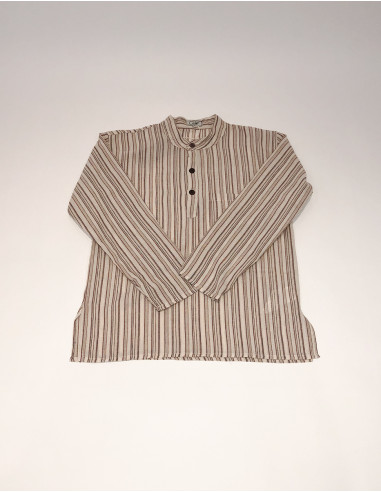 Camisa h algodon raya mangas largas