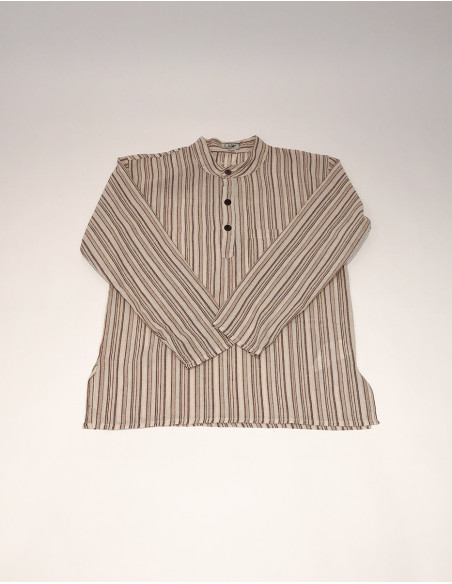Camisa h algodon raya mangas largas