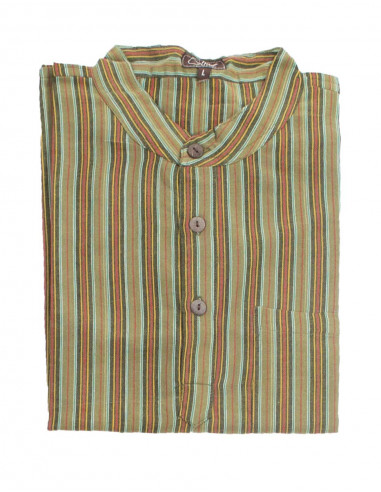 Camisa h algodon raya mangas largas