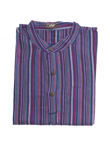 Camisa h algodon raya mangas largas