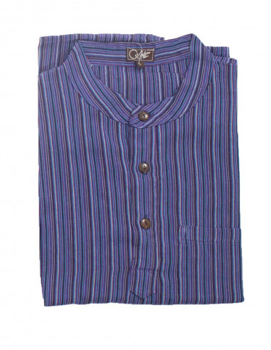 Camisa h algodon raya mangas largas