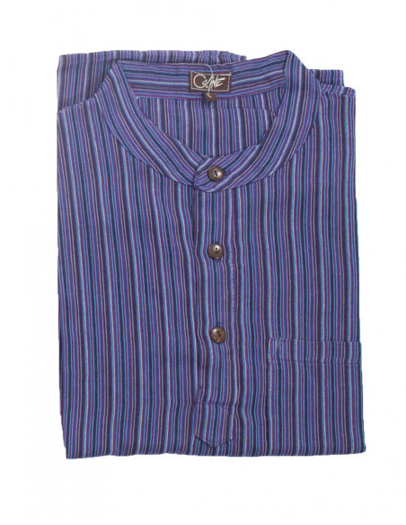 Camisa h algodon raya mangas largas