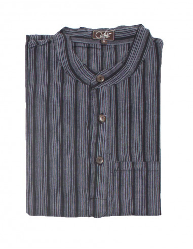 Camisa h algodon raya mangas largas