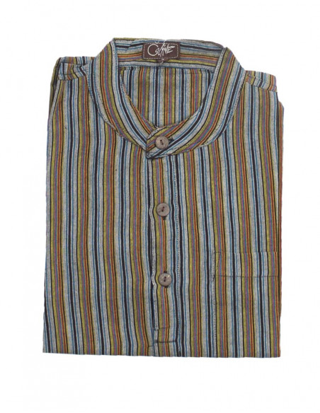 Camisa h algodon raya mangas largas