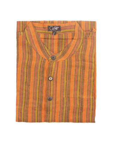 Camisa h algodon raya mangas largas