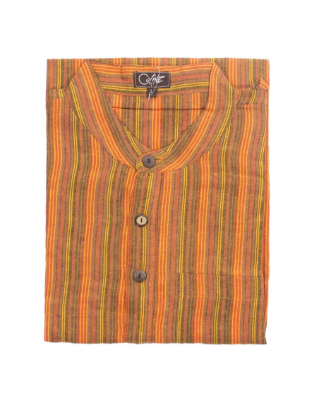 Camisa h algodon raya mangas largas