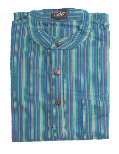Camisa h algodon raya mangas largas