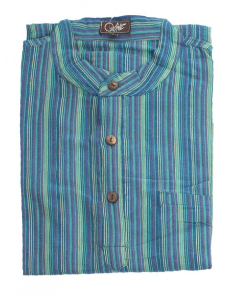 Camisa h algodon raya mangas largas