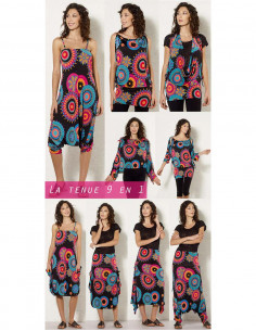 Mono 9 en 1 malla 96% poliester 4% elastano estampado mandala