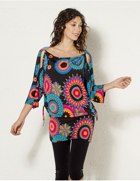 Mono 9 en 1 malla 96% poliester 4% elastano estampado mandala