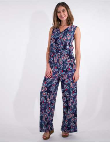 Mono malla 96% poliester 4% elastano sin mangas estampado miel