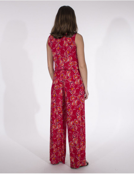 Mono malla 96% poliester 4% elastano sin mangas estampado miel