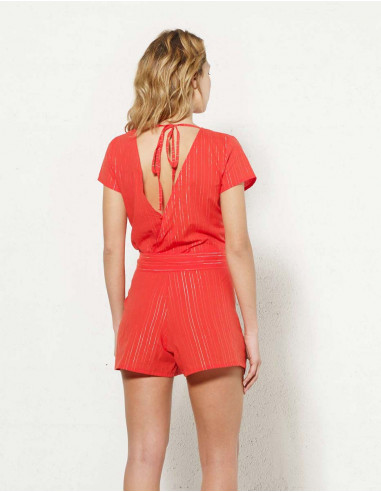 Mono corto 99% algodon 1% fibra metalizada mangas cortas