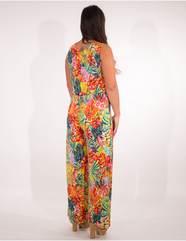 Mono malla 96% poliester 4% elastano sin mangas estampado paraiso