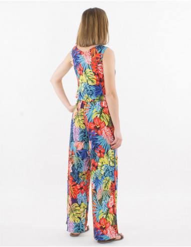 Mono malla 96% poliester 4% elastano sin mangas estampado paraiso