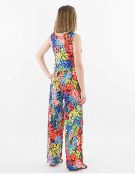 Mono malla 96% poliester 4% elastano sin mangas estampado paraiso