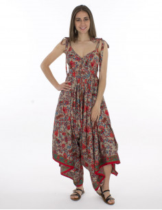 Mono largo poliester tirantes sari estampado delta 2