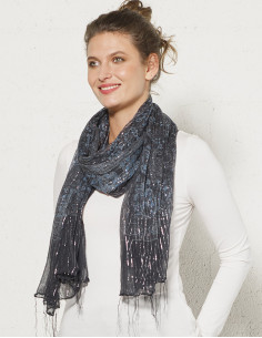 Fular algodon con fibra metalizada