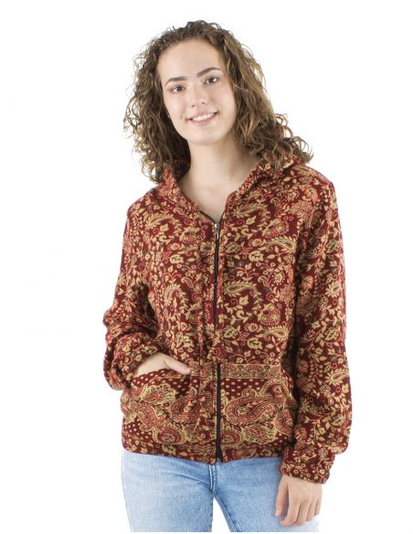 Chaqueta acrilicozip jacquart cachemir
