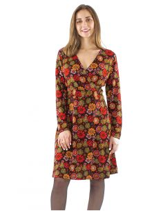 Vestido malla 95% poliester 5% elastano estampado flower power