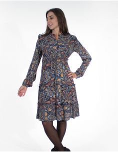 Vestido viscosa estampado gaya 