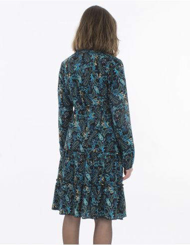 Vestido viscosa estampado ludiana dorado