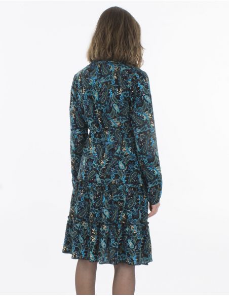 Vestido viscosa estampado ludiana dorado