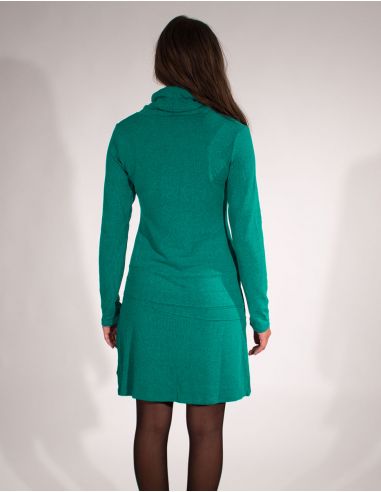 Vestido malla 97% poliester 3% elastano cuello bola 